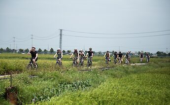 Biking through the countryside of Hoi An, Vietnam. Grasshopper Day Tours