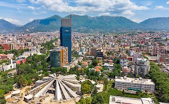 Aerial view of Tirana, Albania. Fani Kurti@iStock