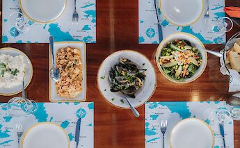 Delicious dinners on board. -toIH