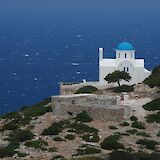 The Monastery of Taxiarches, gleaming above the Aegean. -toIH