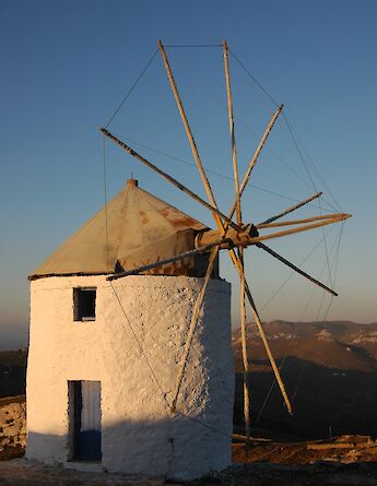 Traditional white windmill. -to IH