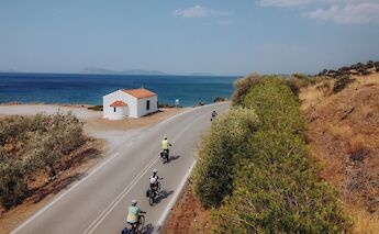 Cycling the Peloponnesian coast after crossing from Galatas toward Ermioni.. -toIH