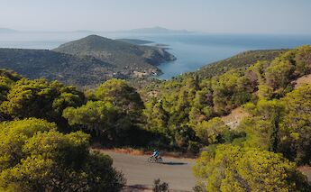 Scenic Peloponnesian landscapes along the coastal cycling route. -toIH