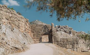 The Lion Gate at Mycenae – iconic entrance to the ancient citadel.. -toIH