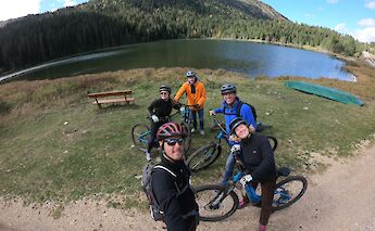 Stopping for photo by the lake, Sinjajevina, Zabljak, Montenegro. Durmitor Adventure Tours