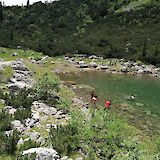 Dipping into the lake, Zabljak, Montenegro.