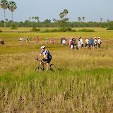 Biking through fields and learning from locals, Silk Island, Phnom Penh, Cambodia. Grasshopper Active Day tours