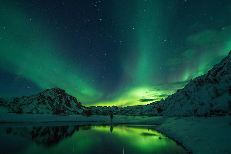 Breathtaking hues of green in the sky, Northern Lights, Iceland. Jonatan Pie@Unsplash