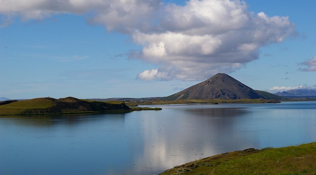 Clouds, islands and a hill at Lake Myvatn, Iceland. in hiatus@Flickr