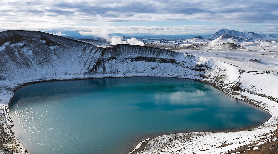Snowy crater in Myvatn, Iceland. Philipp Wuthrich@Unsplash