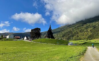 Kaupanger Stave Church in Sogndal, Vestland, Norway. ©BikeTours