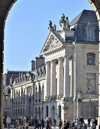 Looking through an archway in Dijon, France. Unsplash:Daniele La Rosa Messina
