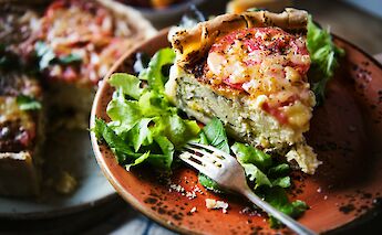 Quiche and salad, France. Unsplash:Curated Lifestyle