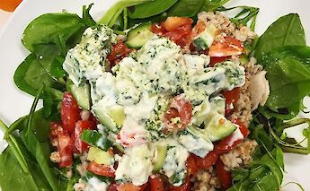 Greek farro salad. Lablascovegmenu@Flickr