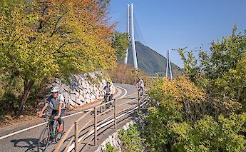 Many bridges along the Shimanami Kaido Cycling Route & Shikoku Island in Japan