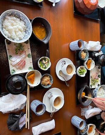 Traditional lunch in Ehime Prefecture, Japan.