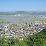 Ōmihachiman in Shiga Prefecture, Japan. View from Mt. Hachiman. CC:Yeowatzup