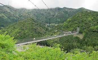 Bridge to Totsukawa Village in Japan. Kuruman@Flickr