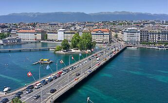 Rhône River in Geneva, Switzerland. CC:Xavier