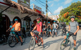 Ready to start the bike tour, Tulum, Mexico. CC:Mexico Kan Tours