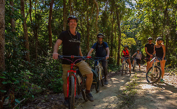 Biking along the trail, Tulum, Mexico