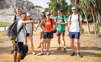 Listening to the tour guide, Tulum, Mexico. CC:Mexico Kan Tours