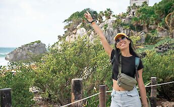 Posing at the ruins, Tulum, Mexico. CC:Mexico Kan Tours