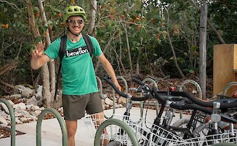 Unlocking the bikes, Tulum, Mexico. CC:Mexico Kan Tours