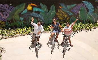 Waving at the drone, Tulum, Mexico. CC:Mexico Kan Tours