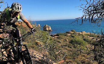 Biking along the cliffs, Algarve, Portugal