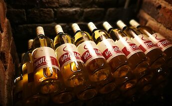 Bottles of Austrian wine, Austria. Unsplash:Gabriele Strasky