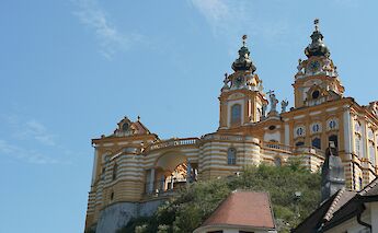 Looking up at Melk Abbey, Austria. Unsplash:Sheila C