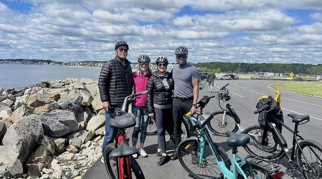 Group photo on the bike tour, Portsmouth bike tour, New Hampshire, USA. CC:TO