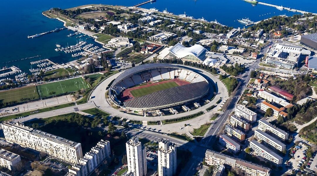 Poljud stadium from above, Split.