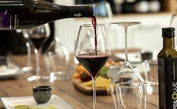 Pouring Croatian wine, Split.