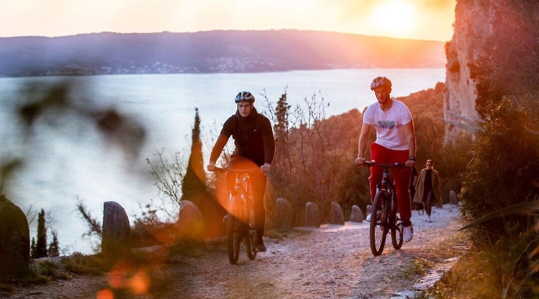 Coastal cycling at sunset, Split.