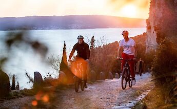 Coastal cycling at sunset, Split.