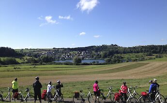 Taking a break within view of the Rhine River. @Bike Planet