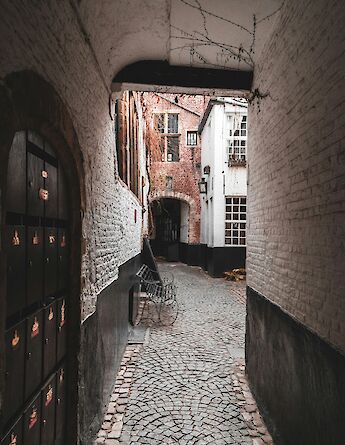 A narrow street in Antwerp, Belgium. Jonas Jaeken@Unsplash