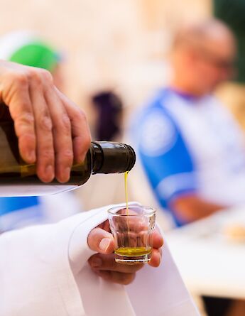 Sampling delicious olive oils in Avetrana. -to