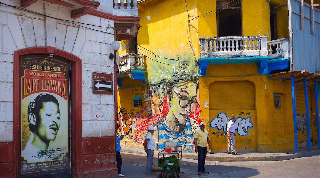 Murals and posters in Getsemani, Cartagena, Colombia. csw27@Flickr