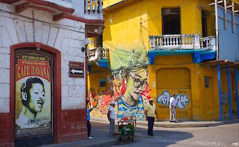 Murals and posters in Getsemani, Cartagena, Colombia. csw27@Flickr