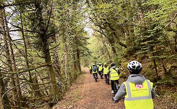 Cycling through the forest, Galway, Ireland. CC:Fat Bike Galway