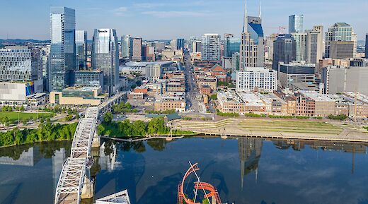 Nashville from above, Tennessee, USA. Mike Gattorna@Unsplash