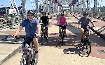Cycling over a bridge, Nashville, Tennessee, USA. CC:Music City Adventure Co