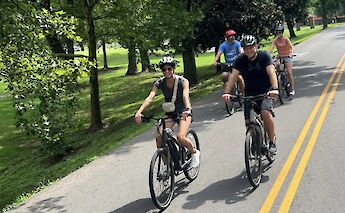 Cycling through a park, Nashville, Tennessee, USA. CC:Music City Adventure Co