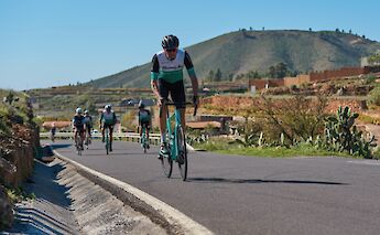 Cycling past cacti, Tenerife, Spain. CC:Bike Experience Tenerife