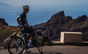 Taking a break on the road to Masca, Tenerife, Spain. CC:Bike Experience Tenerife