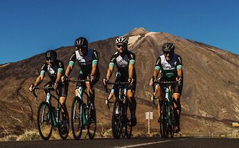 Biking amongst the phenomenal landscapes of Teide National Park, Tenerife, Spain. CC:Bike Experience Tenerife