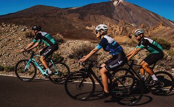 Taking on the ascents in Teide National Park, Tenerife, Spain. CC:Bike Experience Tenerife